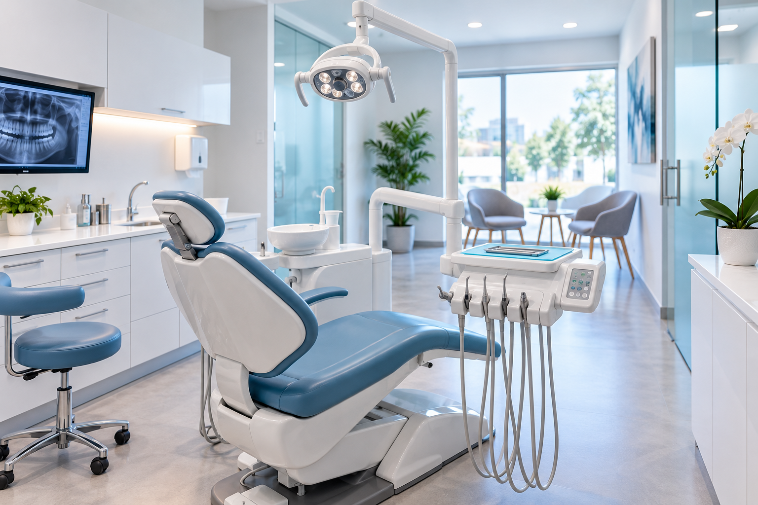 Interior moderno de Clínica Dental Nova
